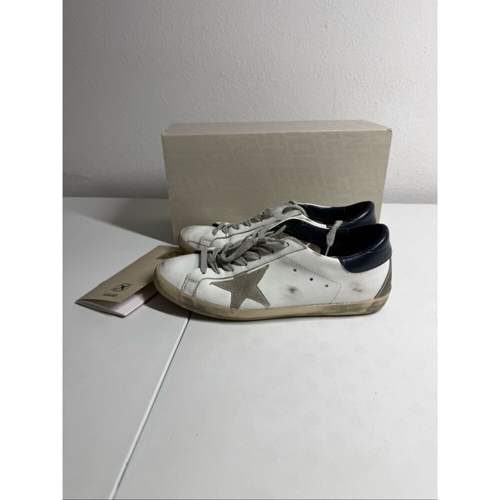 Golden Goose Super-Star Low Top Sneaker   White Blue Size 41 EU/ 8 US Men’s